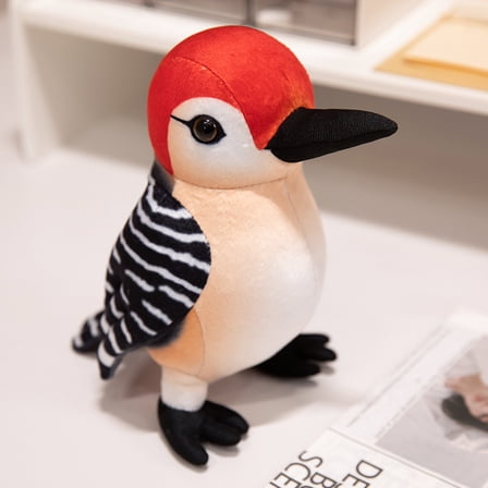 9.85in Woodpecker Stuffed Animal Plush Toy , Toy Pillow for Christmas, Birthday Gift，Sofa Bed Home Decoration，Red