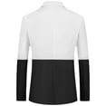 thumbnail image 3 of SMihono Men's Trendy Casual Suit Jacket Blazer Long Sleeve Tuxedo Slim Fit Color Block Sports Business Pocket Work Office Lapel Collar Formal Button Front Stretch Suit Coat Prom Wedding White 8, 3 of 3