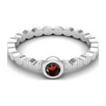thumbnail image 2 of 925 Sterling Silver 3mm Round Garnet Stackable Women Anniversary Ring, 2 of 3
