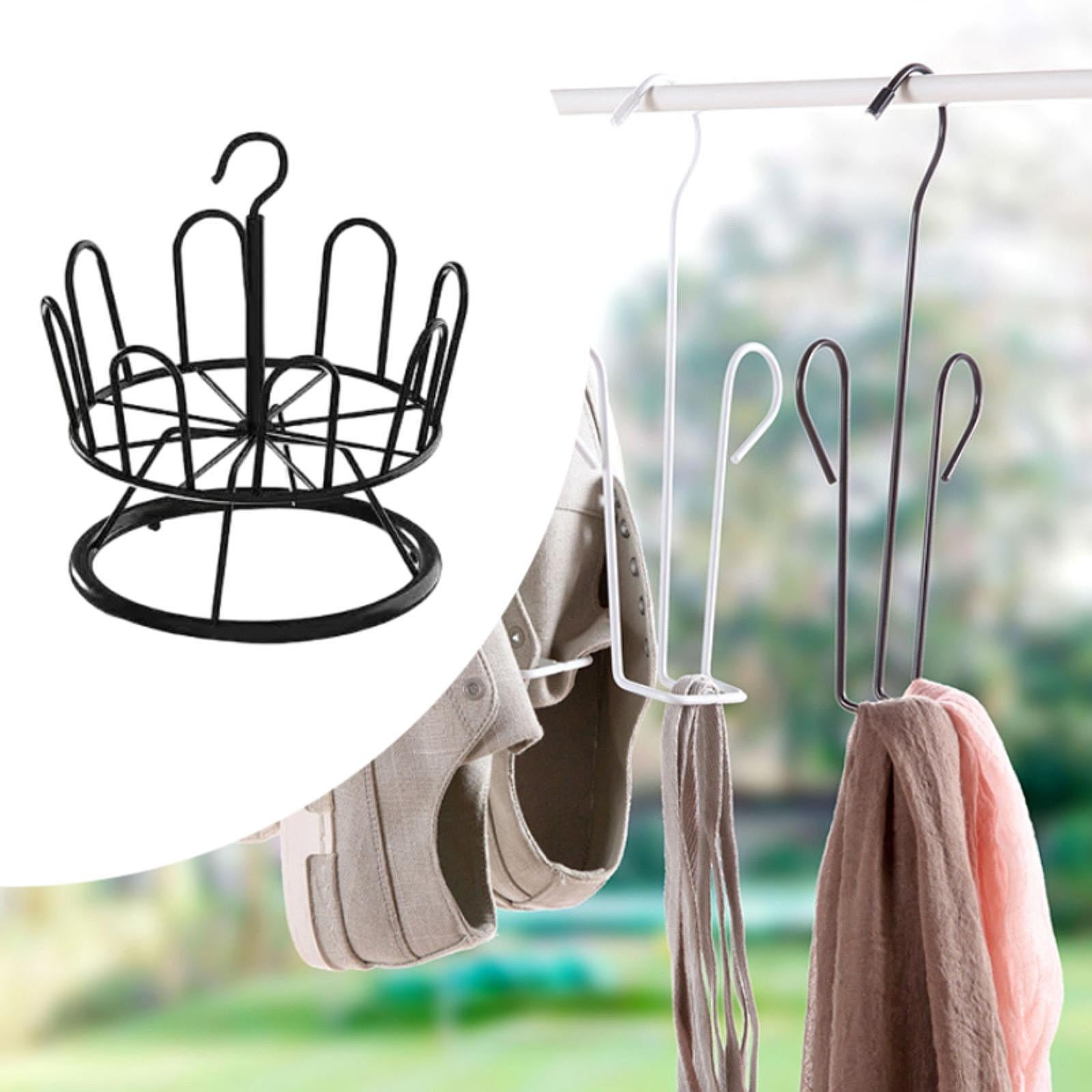 perfk Revolving Shoe Rack Modern Metal Shoe Tree Rack for Apartment Farmhouse Dorm Black 1 Tier