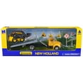 thumbnail image 3 of Peterbilt Roll-Off Flatbed Truck Yellow and New Holland L228 Skid Steer Yellow with Road Signs 1/43 Diecast Model by New Ray, 3 of 3