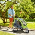 thumbnail image 2 of Aosom Dog Bike Trailer 2-In-1 w/ Suspension, Hitch, Storage Pockets, Green, 2 of 10