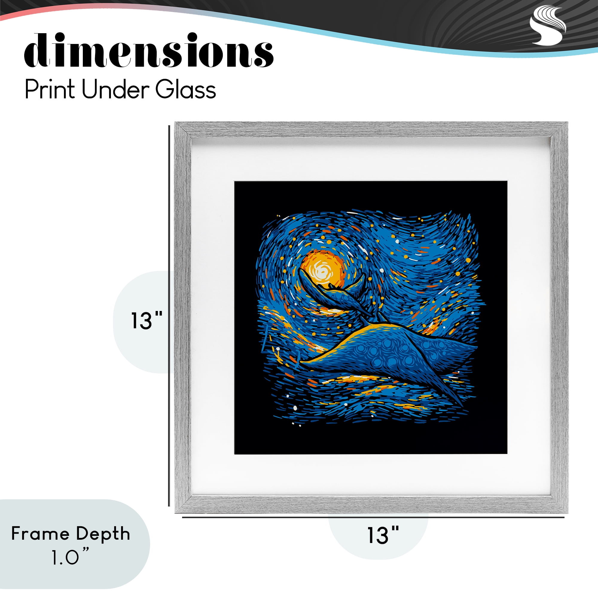 Stupell Industries Impressionist Manta Rays Gray Framed Print Under Glass, design by Tobe Fonseca
