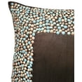 thumbnail image 2 of The HomeCentric Cushion Covers For Couch Pillow Covers Pack of 2 18x18 inch (45x45 cm) Brown Silk Throw Pillow Covers Handmade Pillow Covers Bordered Throw Pillow Covers Traditional - Brown Around, 2 of 2