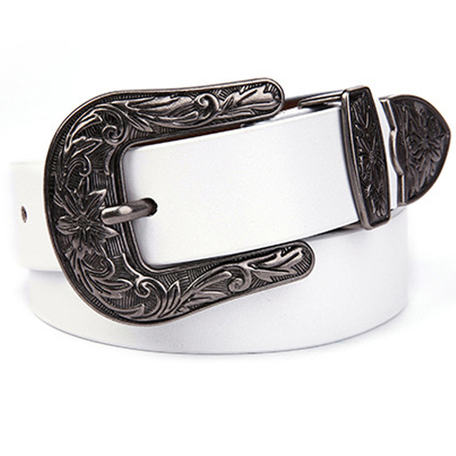 Ayli_AsYouLikeIt Women's Jean Belt Vintage Western Floral Buckle