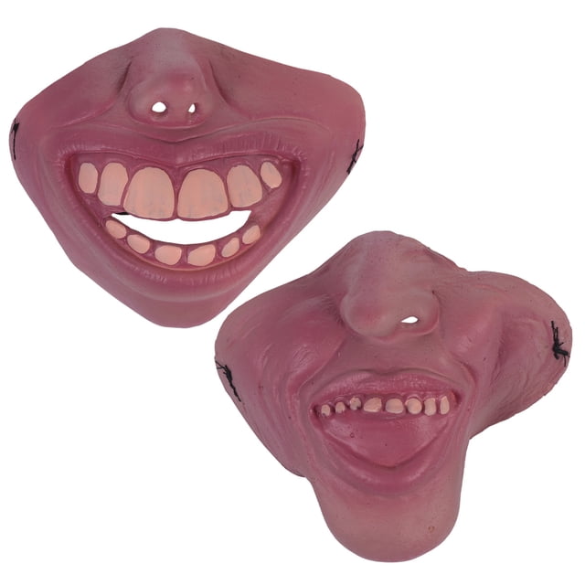 2pcs Máscara divertida para adultos Máscara aterradora de Halloween Máscara de látex para fiesta Cosplay Media máscara