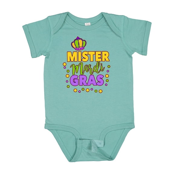 Inktastic Mister Mardi Gras with Crown and Dots Boys Baby Bodysuit