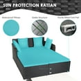 thumbnail image 6 of Costway Outdoor Patio Rattan Daybed Pillows Cushioned Sofa Furniture Turquoise, 6 of 12
