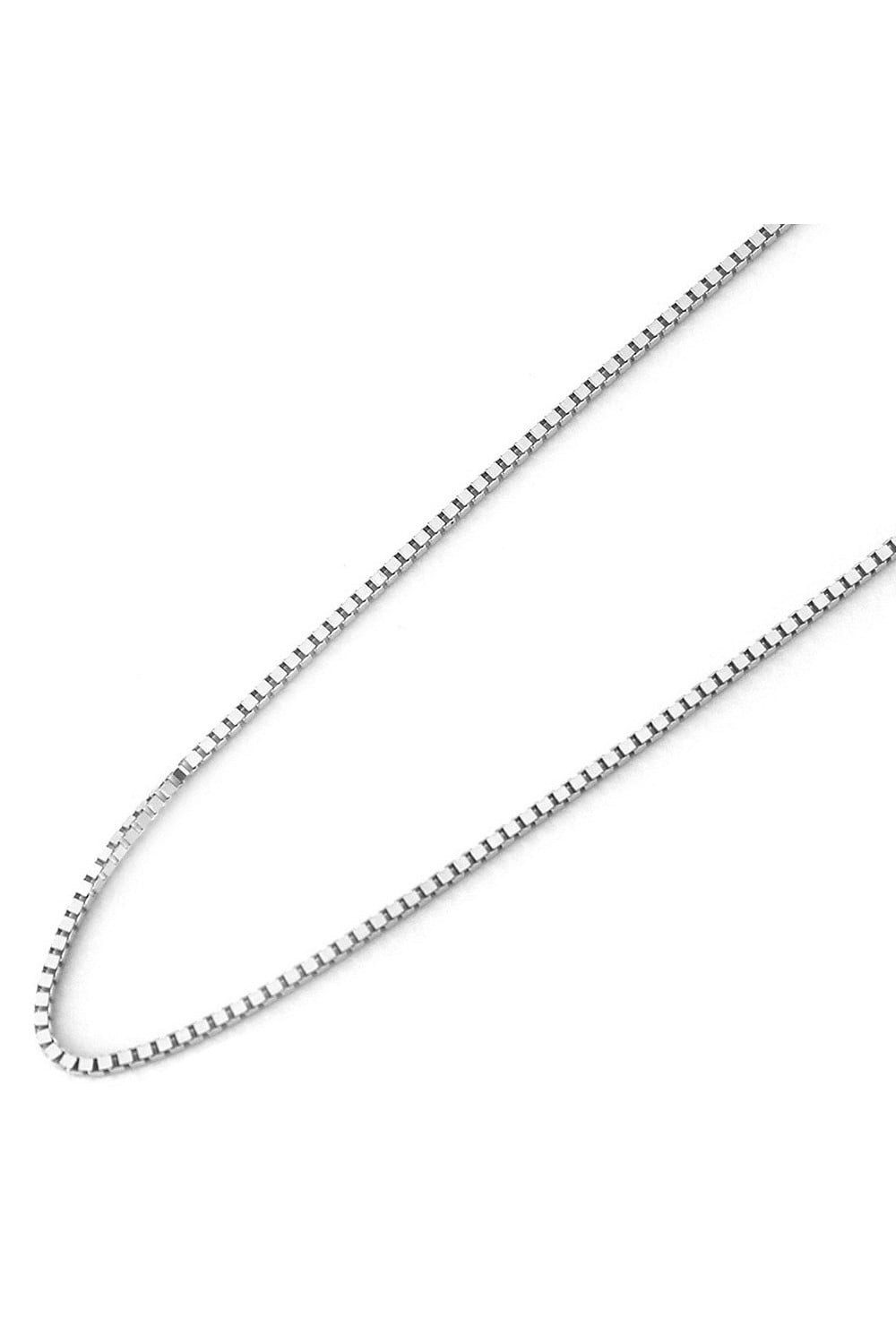 18k Yellow or White Gold 0.8mm Box Chain Necklace, 16" 18" 20" by