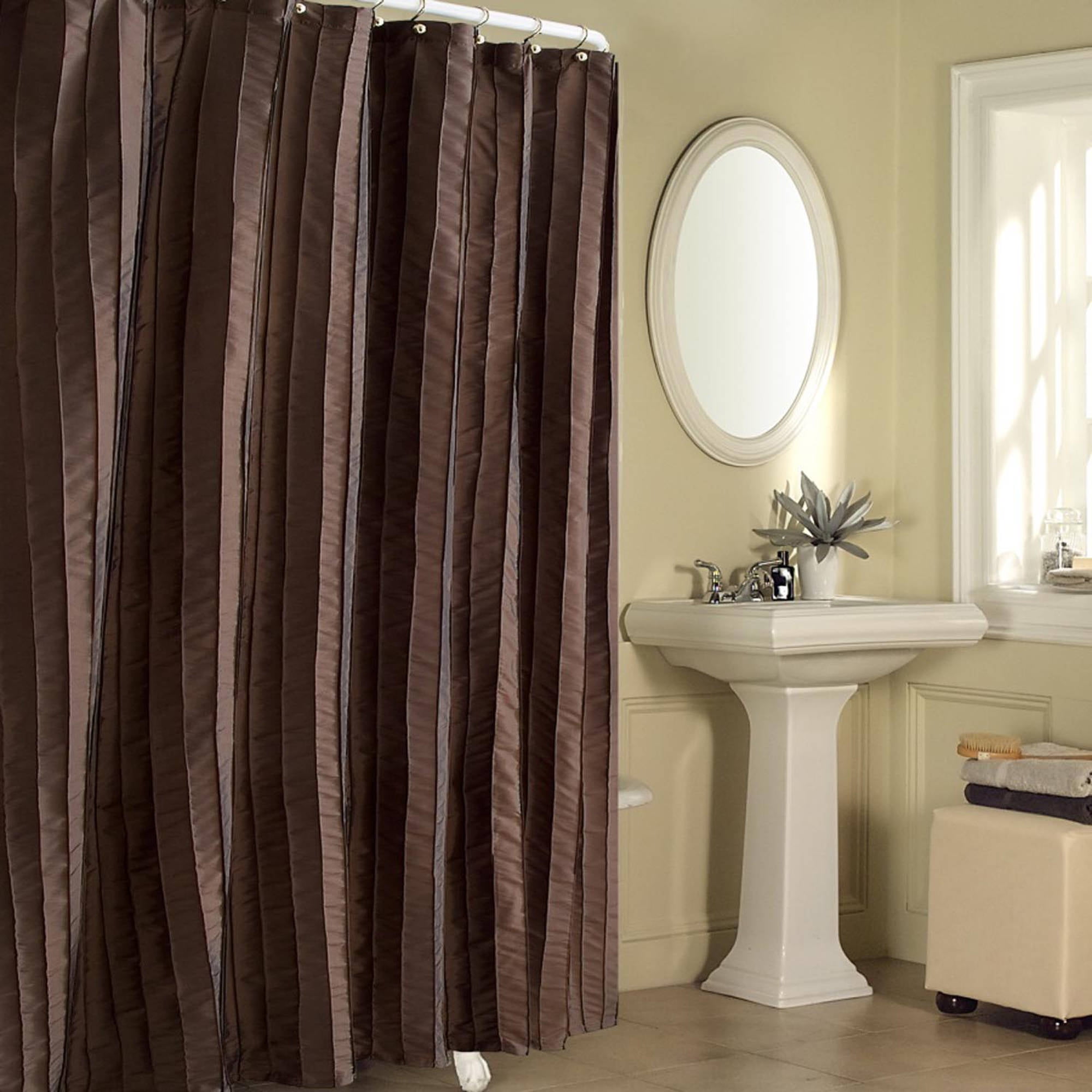 Sutton Place Fabric Shower Curtain, Espresso