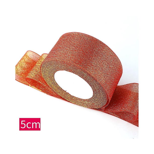 Glitter Wired Ribbon for Christmas, , 2.5 Inch x 24Yards x 1 Roll, Brick Red Home Decor, Gift Wrapping, Tree Topper Bow, Wreath, DIY Crafts