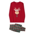 thumbnail image 3 of Elippeo Family Matching Christmas Pajamas Set Deer Head  Plaid Print Holiday Pajamas Sleepwear Dad Mom Kids PJs, 3 of 10