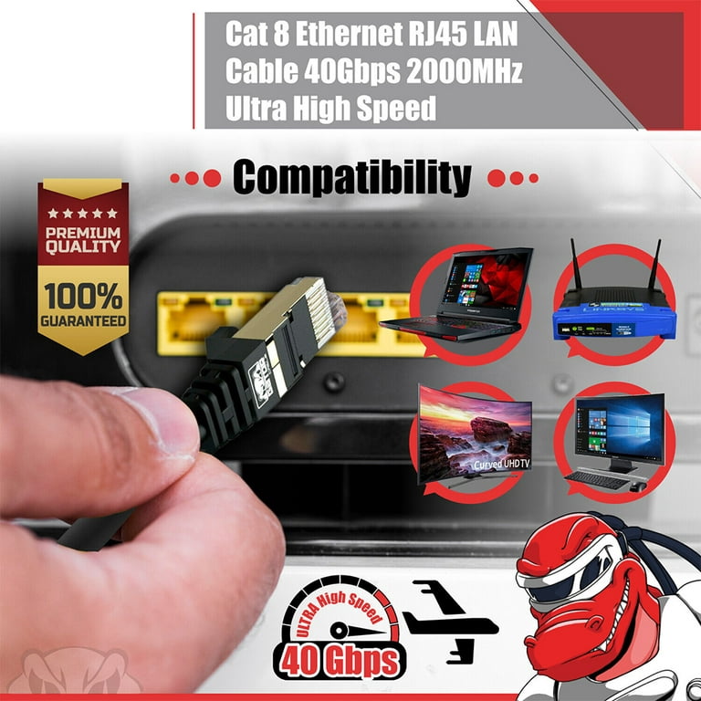 Bematik - Cable De Red Ethernet Cat.8 40gbase-t 40gb Rj45 S/ftp 50 Cm Patch  Cord De Categoría 8 Ry09100 con Ofertas en Carrefour
