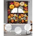 thumbnail image 2 of Orange Pumpkins Swag Curtains for Living Room/Bedroom Windows, Maple Leaf Wooden Vintage Farmhouse Kitchen Curtains and Valances Set 36 Inch Length, Light Filtering Swags Valance Curtain Panels, 2 of 5