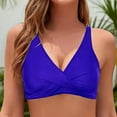 thumbnail image 2 of Staron Women's Bikini Swimsuit Push-Up Padded Cross Back Halter Top High Cut Bathing Suit for Beach Vacation Pool, Blue M, 2 of 4
