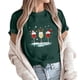 thumbnail image 4 of Camisas de Navidad Para Mujer Tops de Cuello Redondo Blusa Informal de Manga Corta Con Estampado de Moda Odeerbi  ODB195659, 4 of 6