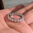 thumbnail image 4 of TAAPSEE JEWELS Heart Cut Diamond 14K White Gold Plated Full Eternity Women's Ring, 4 of 5