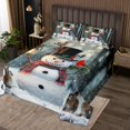 thumbnail image 2 of Xmas Snowman Bedspread Set Cute Rabbit Coverlet Set,Merry Christmas Quilt Set Twin,Xmas Snowflake Quilted Cartoon Christmas Decorations, 2 of 5