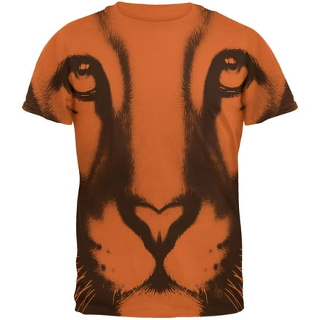 - Mountain Lion Cougar Ghost Face Texas Orange Adult T-Shirt
