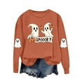 thumbnail image 2 of Halloween Sweatshirts for Womens Crewneck Ghost Printed Shirts Fall Winter Long Sleeve Sweaters Casual Blouses Loose Sweatshirt Pullover Top Halloween Costumes, 2 of 8