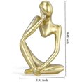 thumbnail image 2 of Statue de Penseur, Sculpture Abstraite en Résine, Statue de Penseur, Figurines de Collection (Or, Gauche), 2 of 2