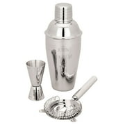 Personalized Stainless Steel Martini Shaker Double Jigger Strainer Set