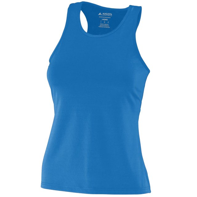 Ladies Poly/Spandex Solid Racerback Tank M Royal