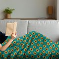 thumbnail image 3 of Yellow and Blue Soft Flannel Fleece Throw Blanket, Sunflowers Pattern with Ombre Shades Summer Season Harvest Agriculture, Cozy Plush for Indoor and Outdoor Use, 60" x 80", Multicolor, by Ambesonne, 3 of 5