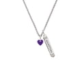 thumbnail image 2 of Delight Jewelry Acrylic 5/16" Purple Heart Silvertone Guardian Angel Bar Charm Necklace, 23", 2 of 4