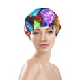 thumbnail image 3 of Kdxio Colorful Easter Eggs1 Print Shower Cap for Women,Elastic and Reusable,Double Waterproof Layers Bathing Hat, 3 of 9