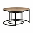 thumbnail image 4 of Evelyn&Zoe Watson Round Nested Coffee Table with MDF Top in Blackened Bronze/Rustic Oak, 4 of 9