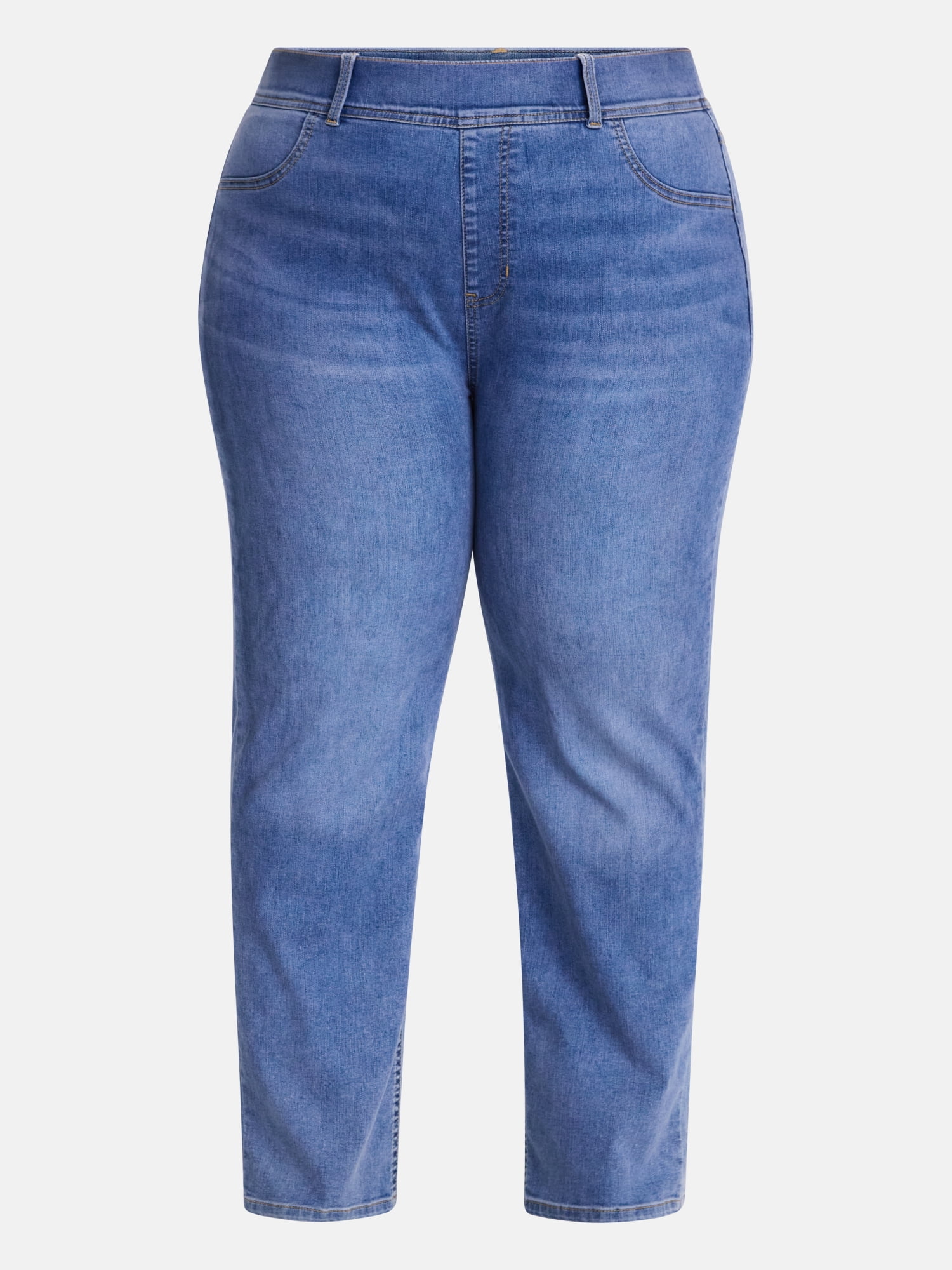 Terra and Sky Women's Plus High Rise Straight Leg Jeggings, Sizes 0X-4X