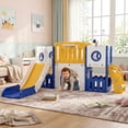 thumbnail image 3 of TLSUNNY 9-in-1 Toddler Slide Playset, with Enclosed Steps, Basketball Hoop & Storage, Telescope, Tunnel, Indoor Outdoor Climber, 3 of 11