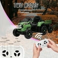 thumbnail image 2 of Xuanlur 24V Powered Ride on Tractor, 24 Volt Ride on Toys Car for Kids with Trailer, Max 5Mph, Remote Control, Music Player, Bluetooth, LED Light, 400W Power Car Wheels-Emerald, 2 of 6