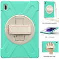 thumbnail image 2 of Dteck Case for Samsung Galaxy Tab S7 FE SM-T730 T736B (2021) 12.4-inch,Shockproof Rubber Hybrid PC Kickstand Cover with Adjustable Shoulder/Hand Strap for Galaxy Tab S7+ T970/T975,Mint, 2 of 8