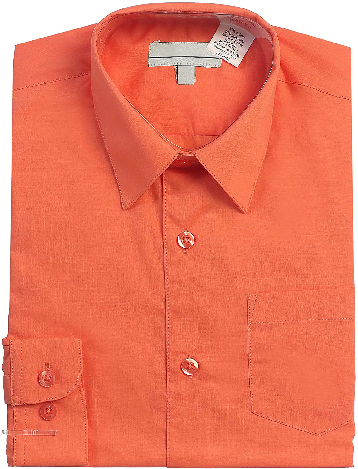 Boy's Classic Fit Long Sleeve Casual Button Down Toddler Kids Dress Shirt (Coral, 6) Walmart