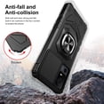thumbnail image 3 of TJS for TCL 40 XE 5G Phone Case, with Tempered Glass Screen Protector, [Military Grade] Robotic Magnetic Support Car Mount Metal Ring Holder Kickstand Cover for TCL 40XE 5G (Black), 3 of 6