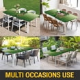 thumbnail image 5 of St. Patrick's Day Table Cloths for 8 Foot Rectangle Tables, Ombre Green Shamrock Gold Lucky Love Spring Patio Waterproof Elastic Fitted Tablecloths, Washable Rectangular Table Cover for Camping, 5 of 8
