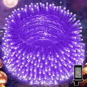 99FT 300 LED String Lights, Purple Fairy Lights Plug in, 16 Modes Transparent Purple Wire, 29V Low Voltage for Indoor Outdoor Christmas Wedding Party Decoration