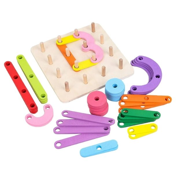 Baby Wooden Diy Letter Number Construction Puzzles Stacking Toy Shape ...