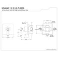 thumbnail image 2 of Kingston Brass KS4048BPL Bel-Air Single-Handle Six-Way Diverter Valve with Square Trim Kit, Brushed Nickel, 2 of 4