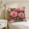 thumbnail image 4 of Qiweii Vintage floral bird printed pillow cover，faux embroidered decorative cushion cover，living room sofa home decor accessory, 4 of 6
