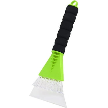 Efficient Plastic Snow Shovel with Rubber Cover for Ice Scraping - Heavy-Duty Wheeled Design for Quick Snow Removal and Deicing