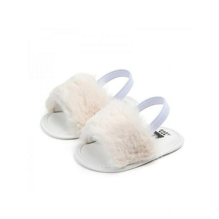 

BOBORA Toddler Baby Girl Anti-Slip Fluffy Fur Sandals Baby Shoes