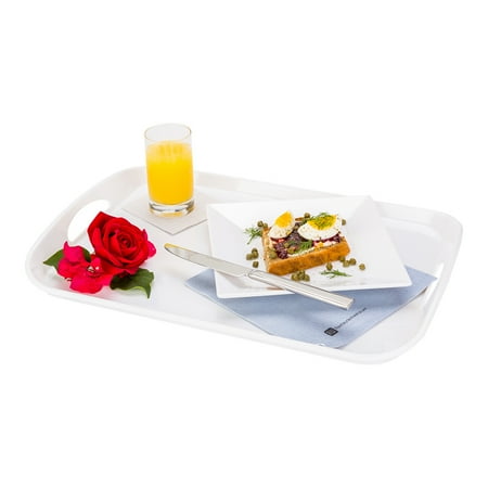 Melamine Tray With Handles Voga Rectangle White Melamine Serving Tray - with Handles - 18