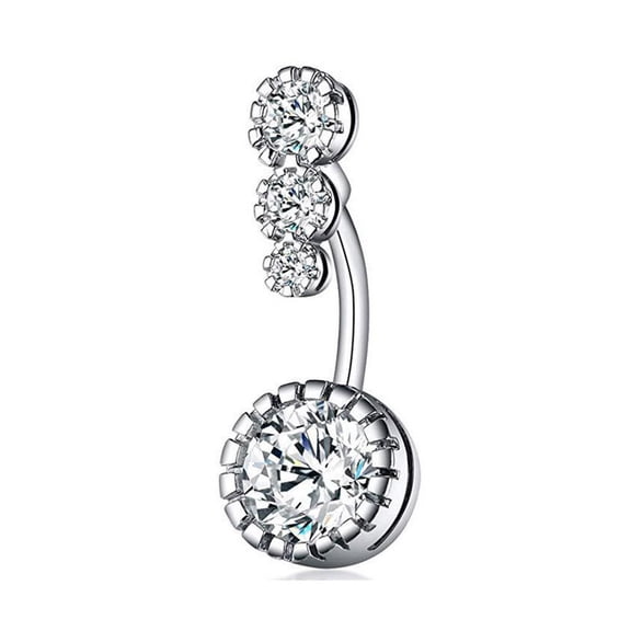 Belly Button Rings, Piercing Clicker Belly Button Belly Button Rings Dangling, CZ Rhinstone Dangle Belly Navel Piercing Jewelry Gift for Women Men Dancer