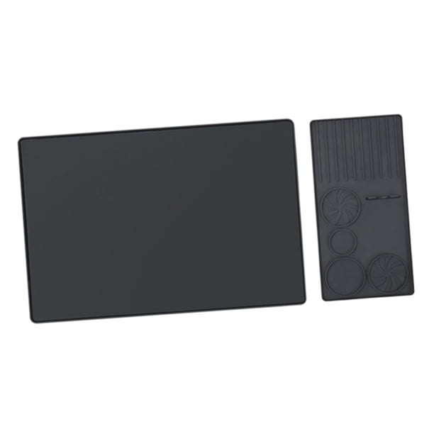 Tapete de silicona para café con tapete para apisonar espresso, tapete antideslizante para espresso, tapete para café negro