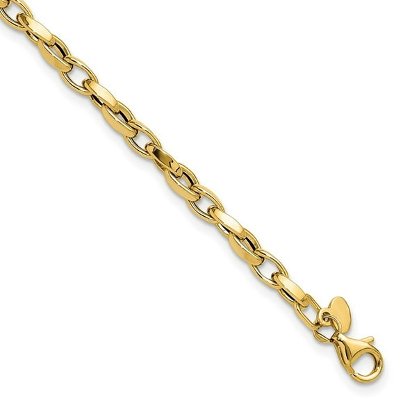 Diamond2Deal 14K Yellow Gold Fancy Link Bracelet 7.25inch for Women