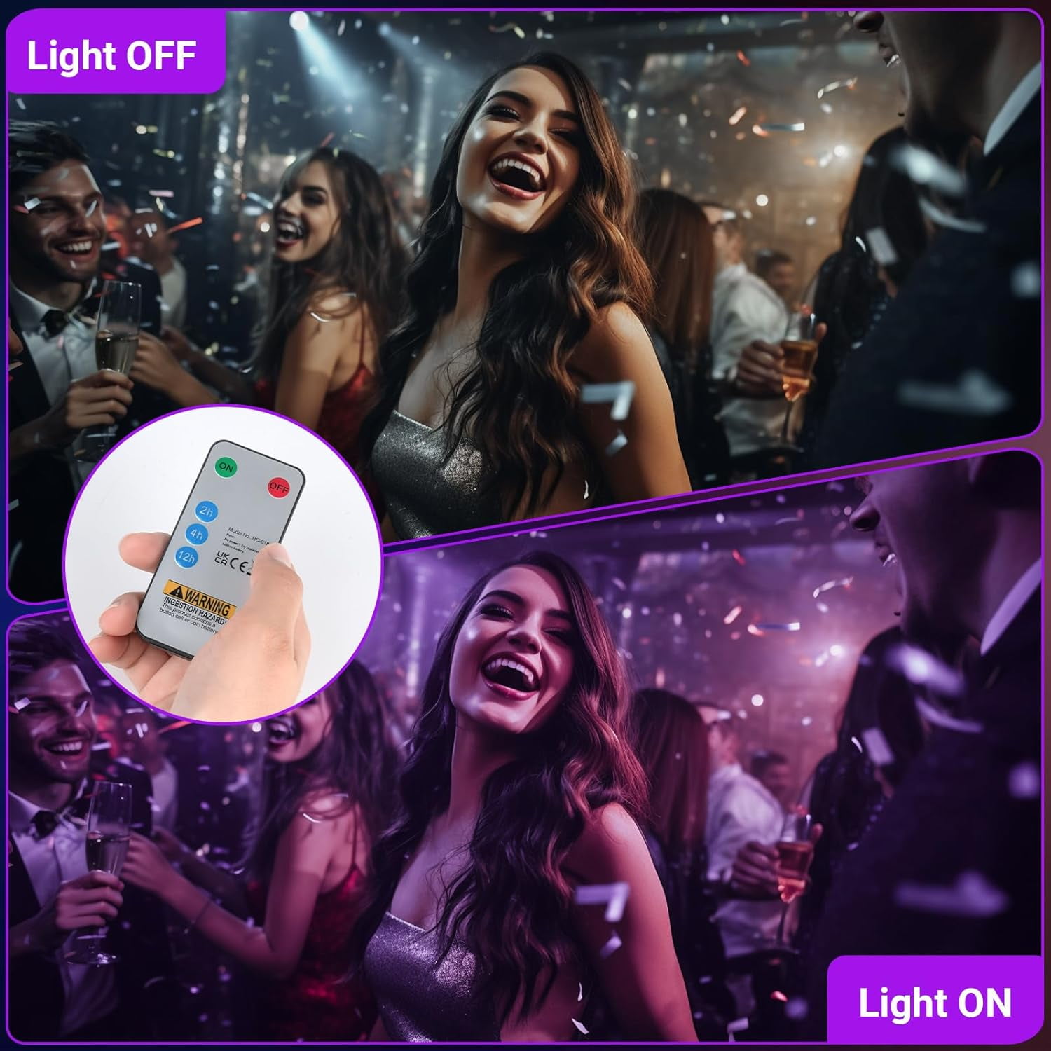 38W LED Black Light Bar Blacklight Bars with Plug and Switch Light Up 22x22ft Area for Glow Party Halloween Parties Bedroom Decorations Stage Lighting -1pack Carrying a Remote Control