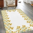 thumbnail image 2 of 3'x5' Rug for Living Room Bedroom, Yellow Daisy Washable Area Rugs Non-Slip Carpet Mats, Spring Summer Pastoral Garden Floral Blossom Indoor Low Pile Area Rug Runner for Kitchen, Mudroom, 2 of 8